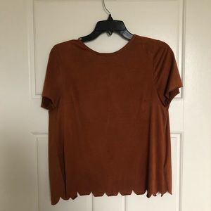 Suede open back boutique top